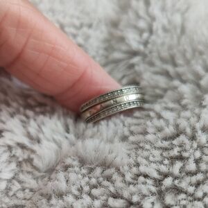 Silver Band Ring with Crystal Accents
